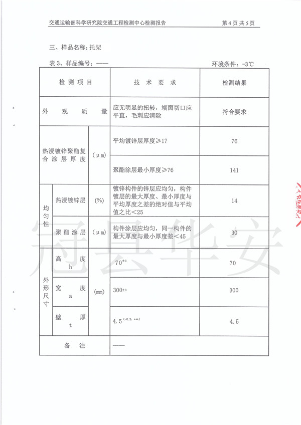 噴塑波形護欄檢測報告